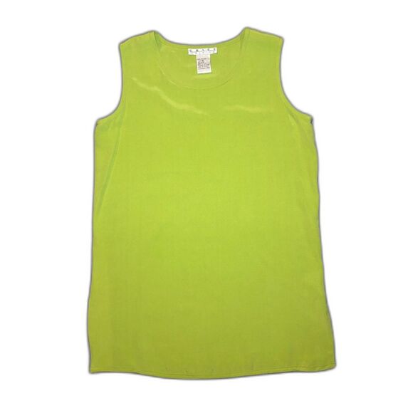 Vintage Lime Green 100% Silk Tank Top Size Medium - Picture 1 of 3